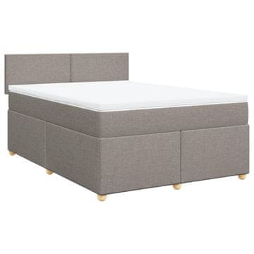 Vidaxl Box spring postelja z vzmetnico taupe 140x200 cm blago