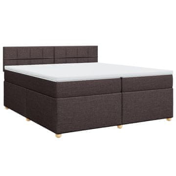 Vidaxl Box spring postelja z vzmetnico temno rjav 200x200 cm blago
