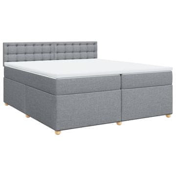 Vidaxl Box spring postelja z vzmetnico svetlo siva 200x200 cm blago