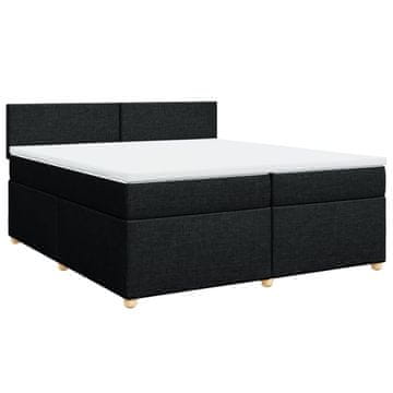 Vidaxl Box spring postelja z vzmetnico črn 200x200 cm blago
