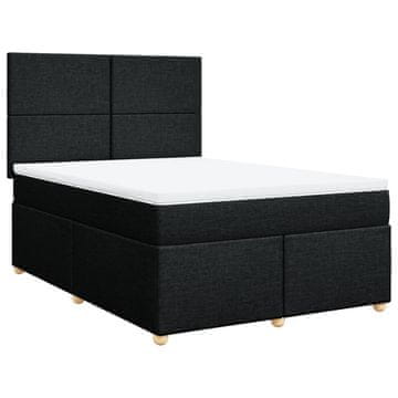 Vidaxl Box spring postelja z vzmetnico črna 140x200 cm blago