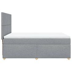 Vidaxl Box spring postelja z vzmetnico svetlo siva 160x200 cm žamet