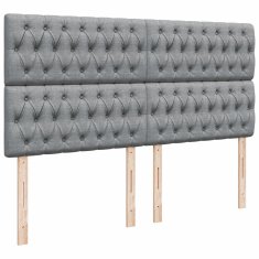Vidaxl Box spring postelja z vzmetnico svetlo siva 200x200 cm blago
