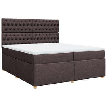 Vidaxl Box spring postelja z vzmetnico temno rjav 200x200 cm blago