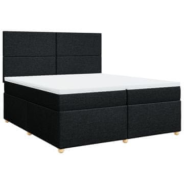 Vidaxl Box spring postelja z vzmetnico črn 200x200 cm blago