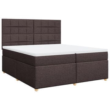 Vidaxl Box spring postelja z vzmetnico temno rjav 200x200 cm blago
