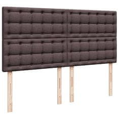 Vidaxl Box spring postelja z vzmetnico temno rjava 180x200 cm blago