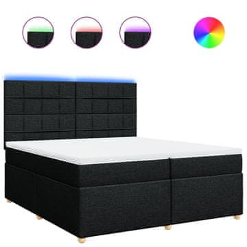 Vidaxl Box spring postelja z vzmetnico črn 200x200 cm blago
