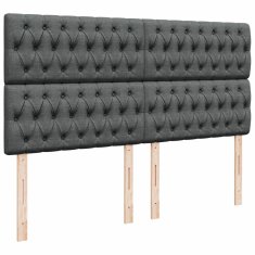 Vidaxl Box spring postelja z vzmetnico temno siva 200x200 cm blago
