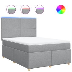 Vidaxl Box spring postelja z vzmetnico svetlo siva 160x200 cm žamet