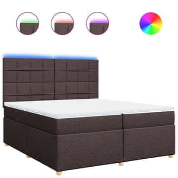 Vidaxl Box spring postelja z vzmetnico temno rjav 200x200 cm blago