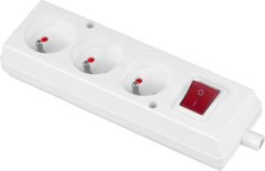 shumee TROJNA VTIČNICA + STIKALO 16A 250V SNEMLJIVA Z/U BELA