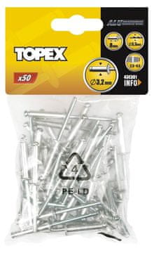 Topex Aluminijaste zakovice OP-50 kosov 4,8*23 mm - T 43E507