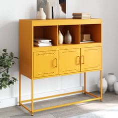 Vidaxl Komoda gorčično rumena 100,5x39x107 cm jeklo