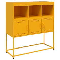 Vidaxl Komoda gorčično rumena 100,5x39x107 cm jeklo