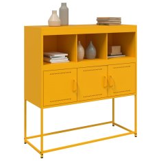 Vidaxl Komoda gorčično rumena 100,5x39x107 cm jeklo