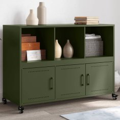 Vidaxl Komoda olivno zelena 100,5x39x72 cm jeklo