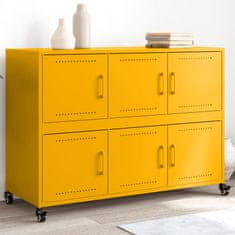 Vidaxl Komoda gorčično rumena 100,5x39x72 cm jeklo