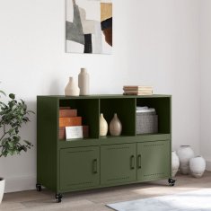 Vidaxl Komoda olivno zelena 100,5x39x72 cm jeklo