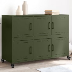 Vidaxl Komoda olivno zelena 100,5x39x72 cm jeklo