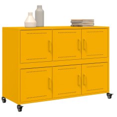 Vidaxl Komoda gorčično rumena 100,5x39x72 cm jeklo
