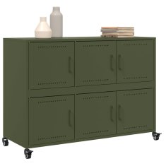Vidaxl Komoda olivno zelena 100,5x39x72 cm jeklo