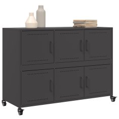 Vidaxl Komoda črna 100,5x39x72 cm jeklo