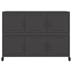 Vidaxl Komoda črna 100,5x39x72 cm jeklo