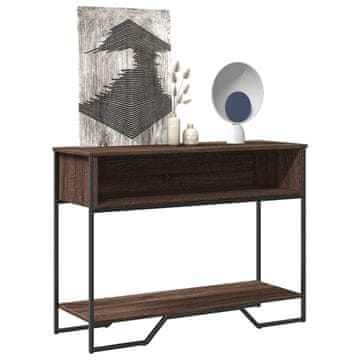 Vidaxl vidaXL Konzolna mizica rjav hrast 100x35x74,5 cm