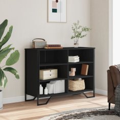 Vidaxl Komoda črna 101x35,5x74,5 cm inženirski les