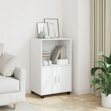 Vidaxl vidaXL Omarica na kolesih bela 55x40x91 cm material na osnovi lesa