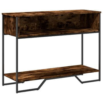 Vidaxl Konzolna mizica dimljen hrast 100x35x74,5 cm inženirski les