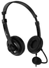 Genius HS-230U, slušalke, slušalke, žične, z mikrofonom, z nadzorom glasnosti, USB-C, črne