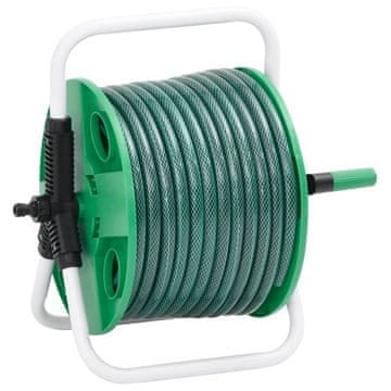 shumee vidaXL Prostostoječi kolut za cev s 50 m cevi PVC