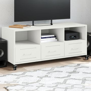 Vidaxl vidaXL TV omarica bela 100,5x39x43,5 cm jeklo