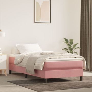 Vidaxl vidaXL Vzmetnica z žepkastimi vzmetmi, roza, 90x220x20 cm, žamet