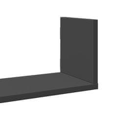 Vidaxl Stenska polica 3 kosi črna 80x18x18 cm inženirski les