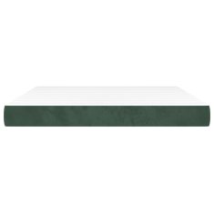 Vidaxl Vzmetnica z žepkasto vzmetjo temno zelena 160x210x20 cm žamet