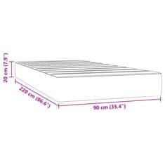 Vidaxl Vzmetnica z žepkasto vzmetjo temno siva 90x220x20 cm žamet
