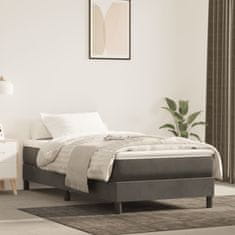 shumee vidaXL Vzmetnica z žepkasto vzmetjo temno siva 90x220x20 cm žamet