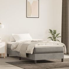 shumee vidaXL Vzmetnica z žepkasto vzmetjo svetlo siva 100x220x20 cm žamet