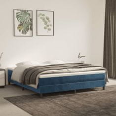 shumee vidaXL Vzmetnica z žepkasto vzmetjo temno modra 160x210x20 cm žamet