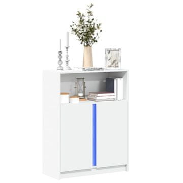 Vidaxl vidaXL LED omarica bela 77x34x100 cm material na osnovi lesa