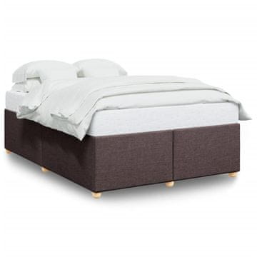 Vidaxl Posteljni okvir brez vzmetnice temno rjav 140x200 cm tkanina