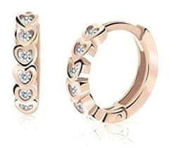 Cutie Jewellery Otroški okrogli uhani iz roza zlata C3339-80-X-4 (Barva bela)
