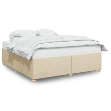 Vidaxl Posteljni okvir brez vzmetnice krem 200x200 cm blago