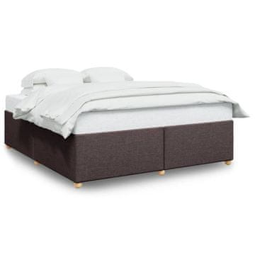 Vidaxl Posteljni okvir brez vzmetnice temno rjav 200x200 cm blago