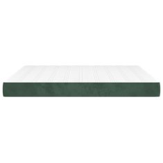 Vidaxl Vzmetnica z žepkasto vzmetjo temno zelena 160x210x20 cm žamet