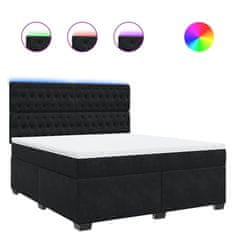 Vidaxl Box spring postelja z vzmetnico črna 180x200 cm žamet
