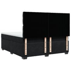 Vidaxl Box spring postelja z vzmetnico črna 180x200 cm žamet